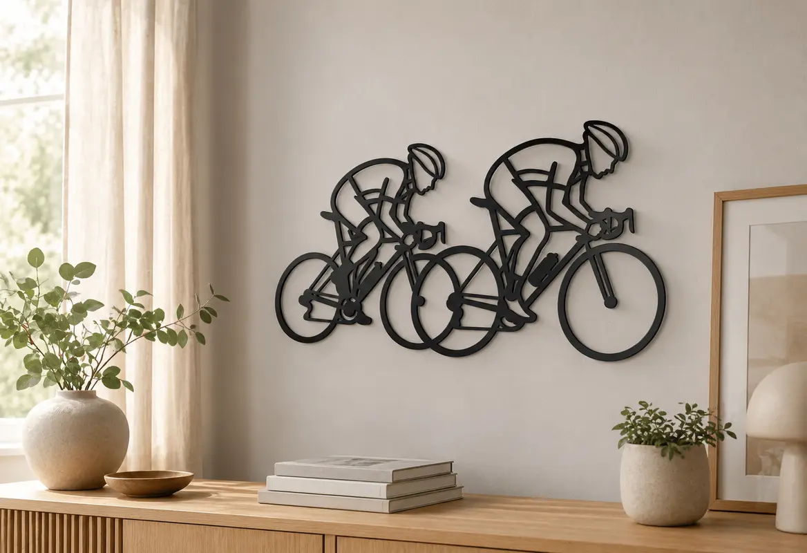 Wielrenners wanddecoratie