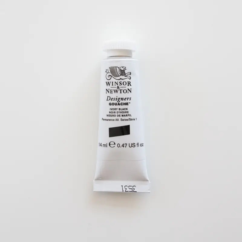 Winsor & Newton Designers Gouache 14ml Ivory Black 1