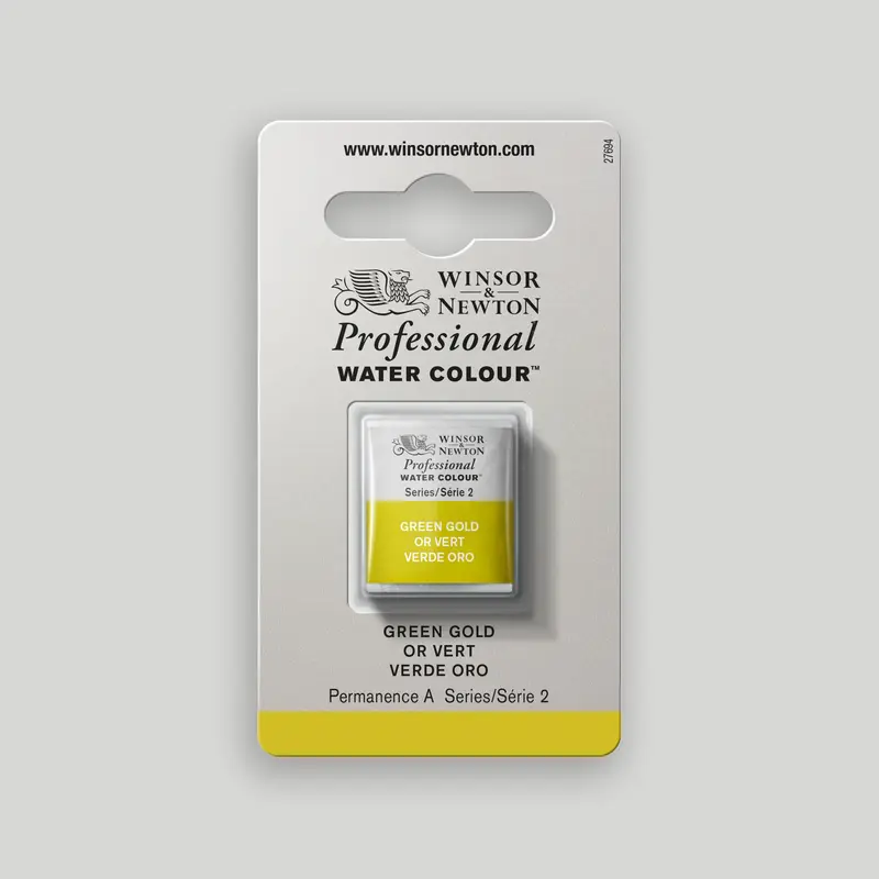 Winsor & Newton Professional Water Colour half pan Green Gold 2