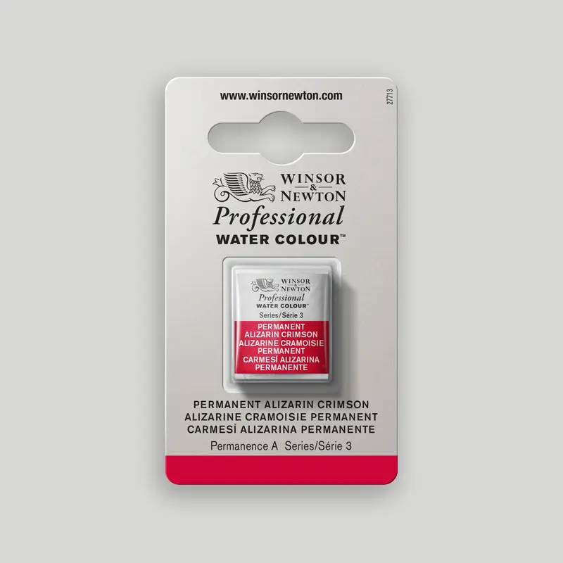 Winsor & Newton Professional Water Colour half pan Permanent Alizarin Crimson 3