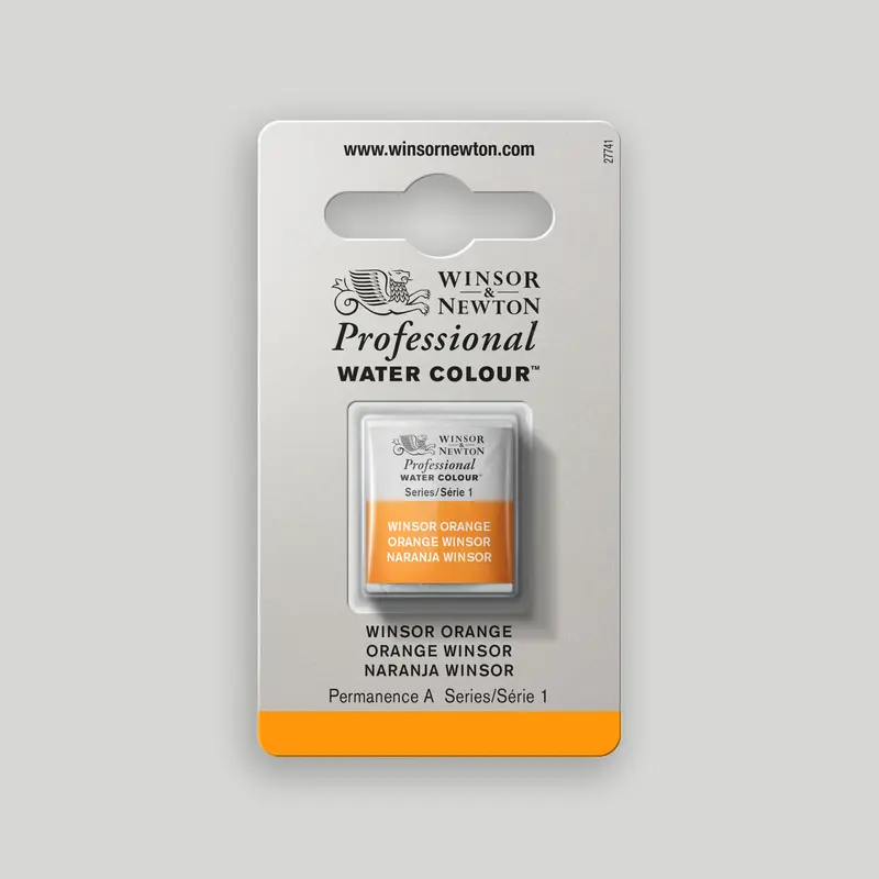 Winsor & Newton Professional Water Colour half pan Winsor Orange 1