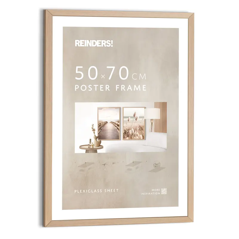 Wissellijst hout poster 50x70 beuken