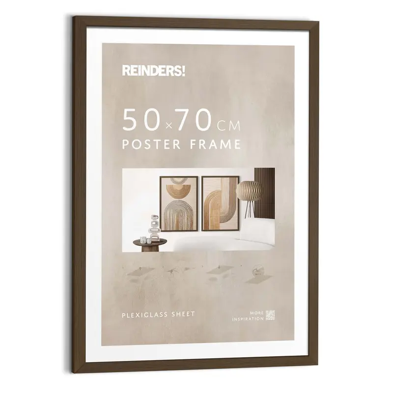 Wissellijst hout poster 50x70 walnoot