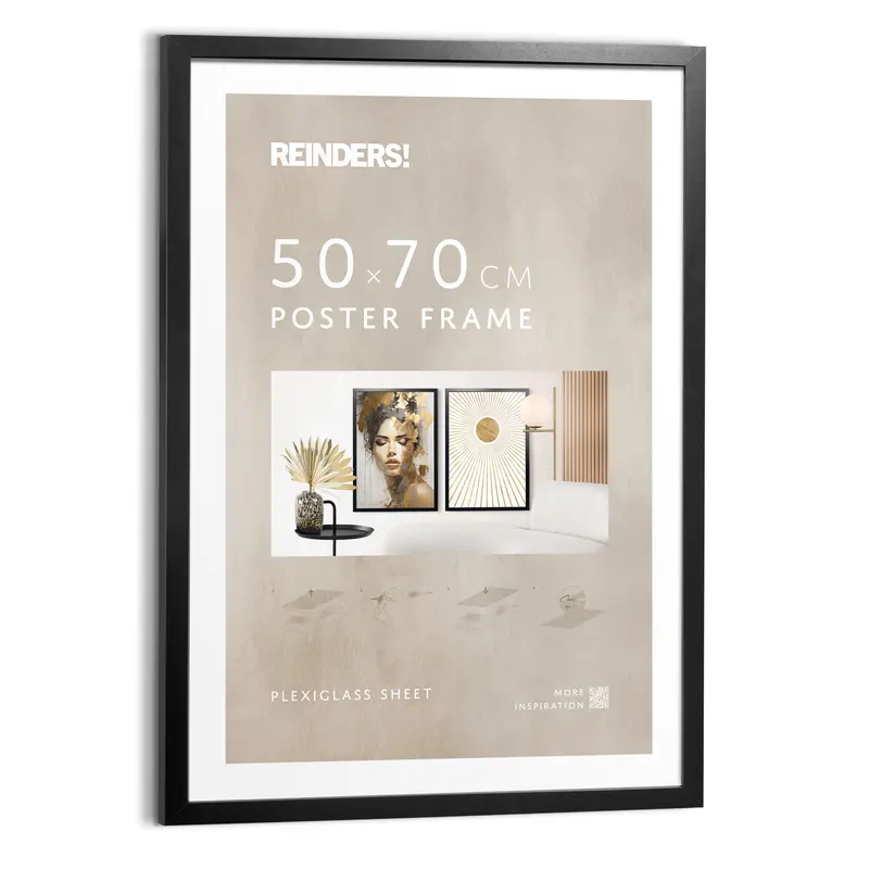 Wissellijst hout poster 50x70 zwart