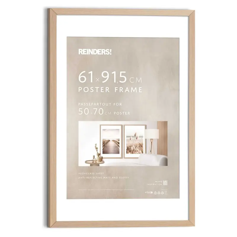 Wissellijst Poster 61x91,5 of 50x70 Beuken