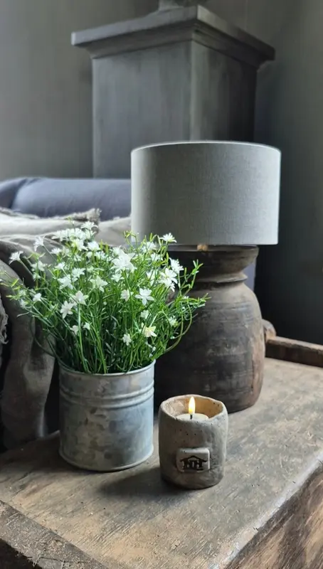Witte sterbloem kunstplant in binnenpot - 25 cm