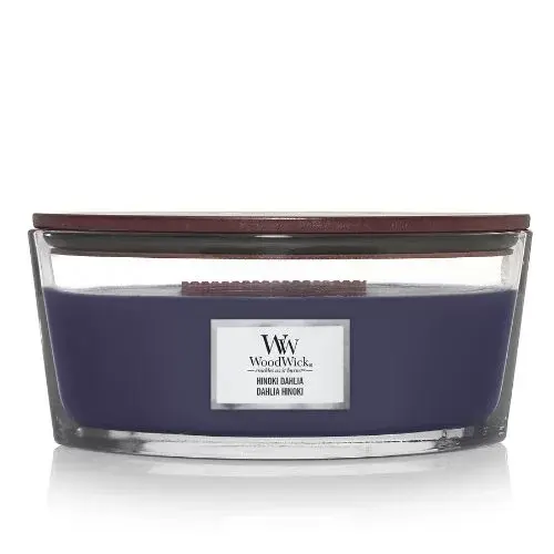 WoodWick Hinoki Dahlia HearthWick Flame Ellips candle
