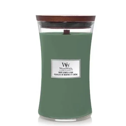 WoodWick Mint Leaves & Oak Large Candle