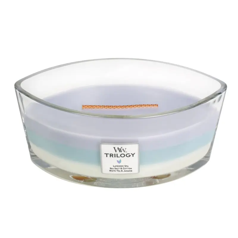 WoodWick Trilogy Calming Retreat HearthWick Flame Ellipse Candle