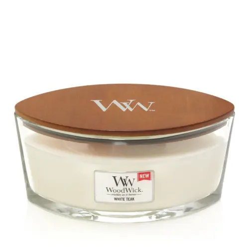 WoodWick White Teak Ellipse Candle