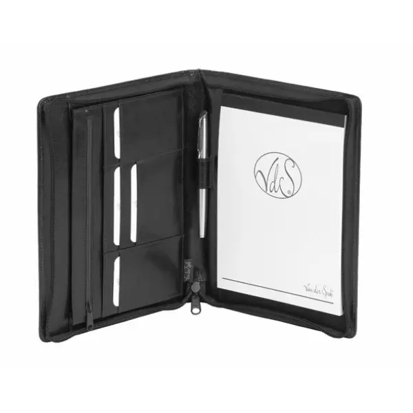 Writing folio Luigi Raphael A5+ with zipper Black