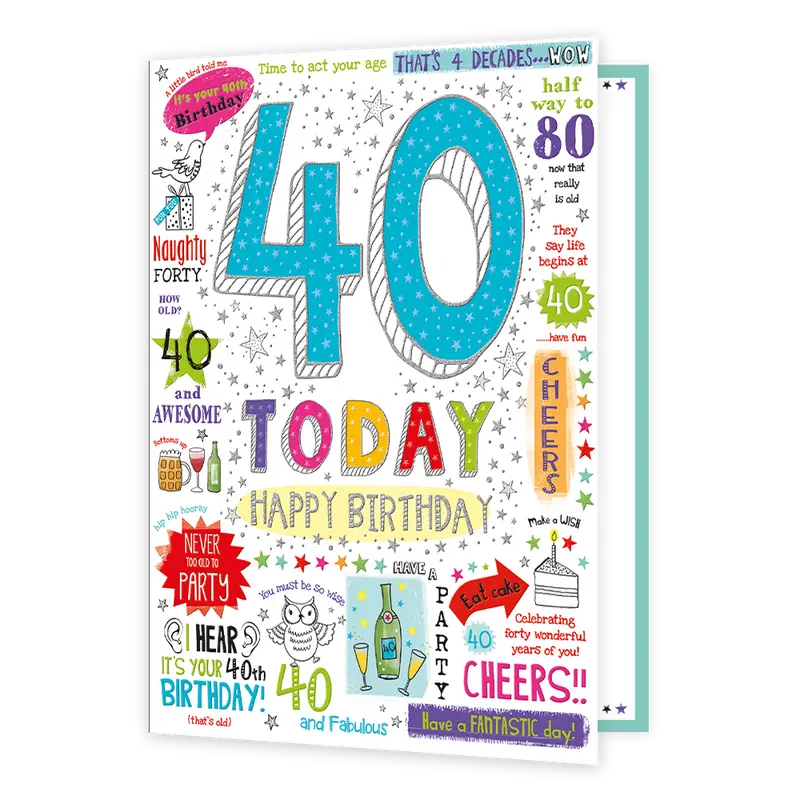 XL kaart - 40 today