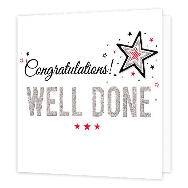 XL kaart - Congratulations well done