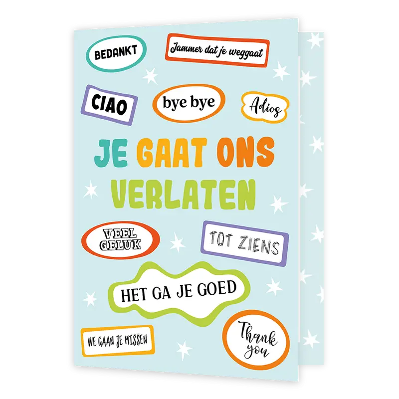 XL kaart - Je gaat ons verlaten