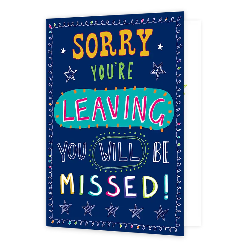 XL kaart - Sorry you're leaving you will be missed!