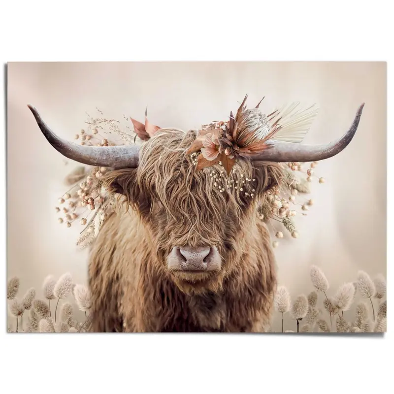 XXL Poster Floral Highlander 100x140