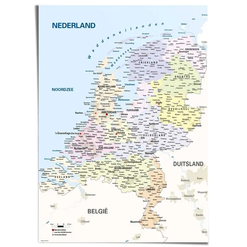 XXL Poster Kaart van Nederland 140x100