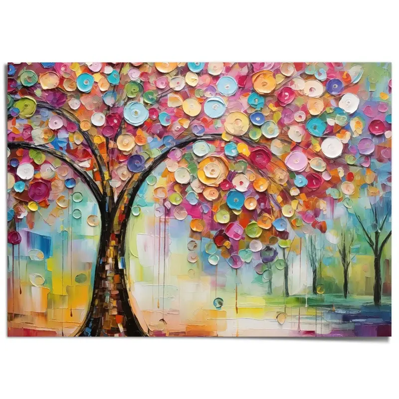 XXL Poster Kleurrijke boom 100x140