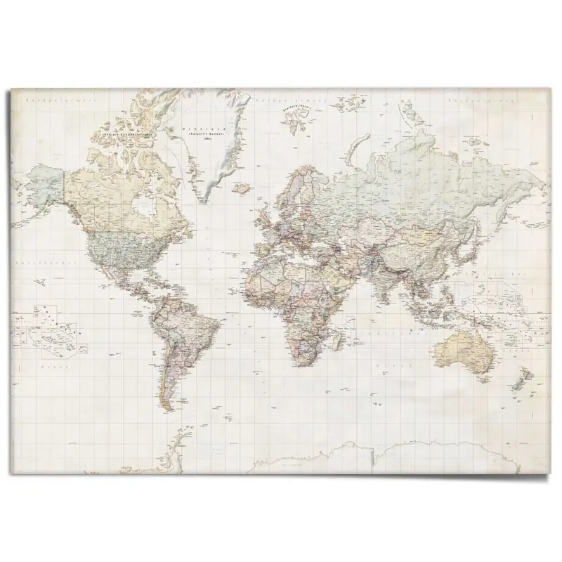 XXL Poster Wereldkaart 100x140