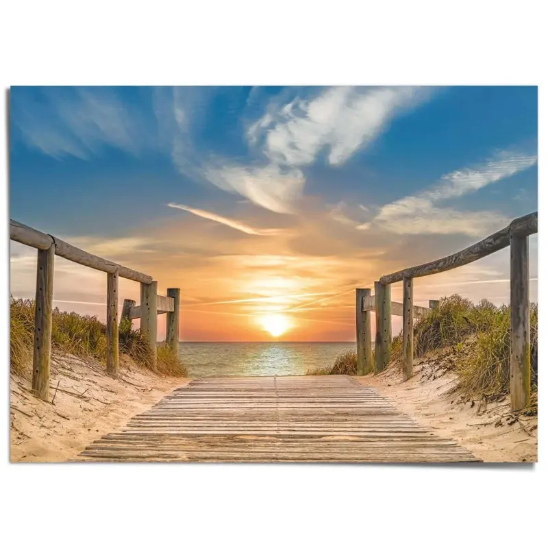 XXL Poster Zonsondergang aan het Strand 100x140