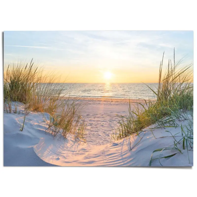 XXL Poster Zonsondergang in de duinen 100x140