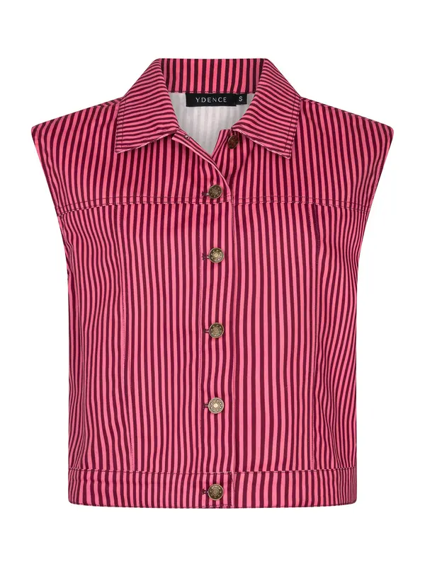 Ydence Gilet Marit - Coral pink/burgundy