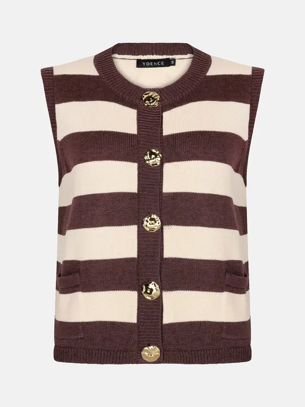 Ydence Knitted top Judith - Brown/Ecru