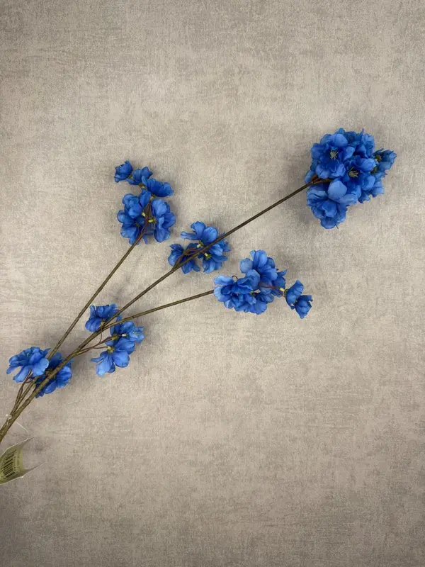 Zijden bloesemtak Prunus blauw