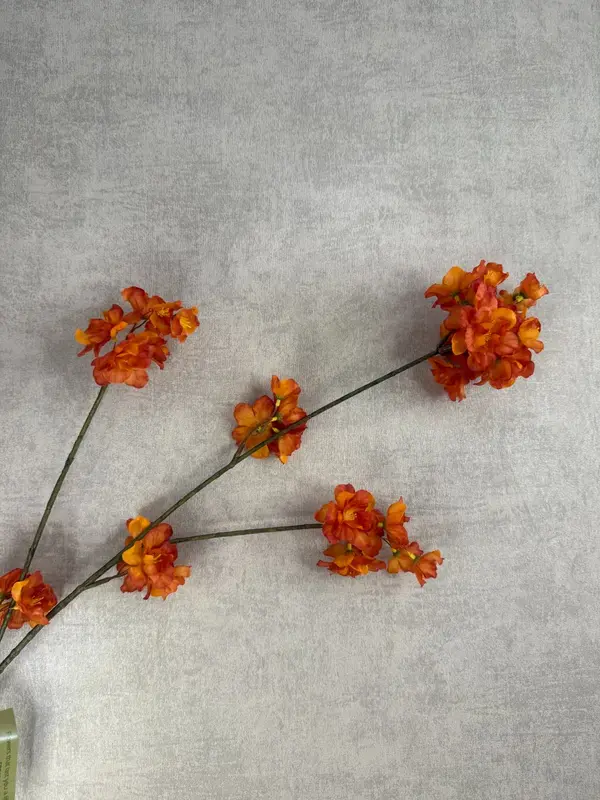 Zijden bloesemtak Prunus oranje