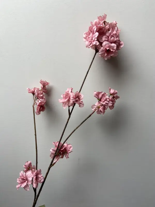 Zijden bloesemtak Prunus oud roze