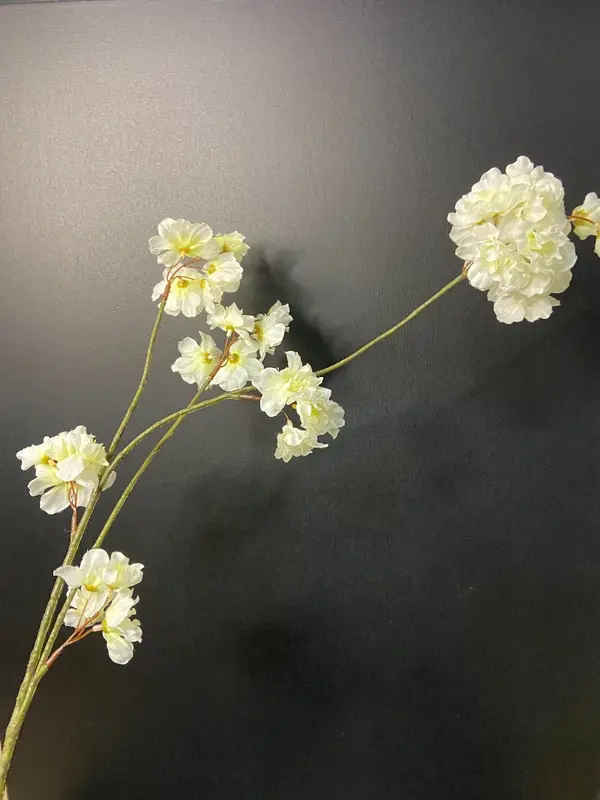 Zijden bloesemtak Prunus wit
