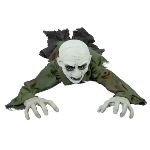 Zombie kruipend 100cm met licht en geluid