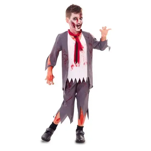 Zombie schooljongen 7-9 jaar (122-138cm)