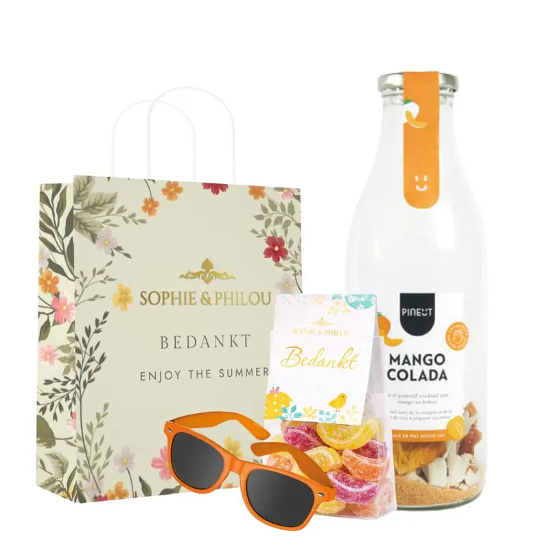 Zomers Cadeautasje Bedankt met Mango Colada | Sophie & Philou