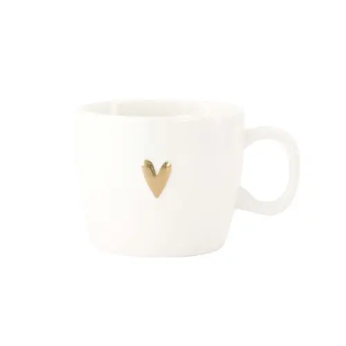 Zusss - Cappuccino mok hartje - Wit/Goud