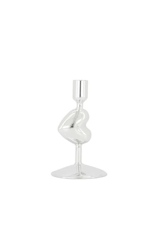 Zusss - Kandelaar Glas Hartje - Zilver