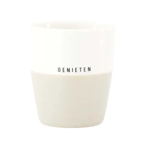 Zusss - Koffie mok genieten - Wit/Zand