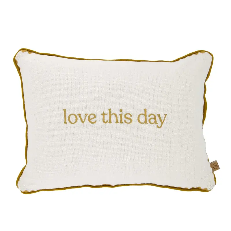 Zusss - Kussen love this day - Wit/Goud