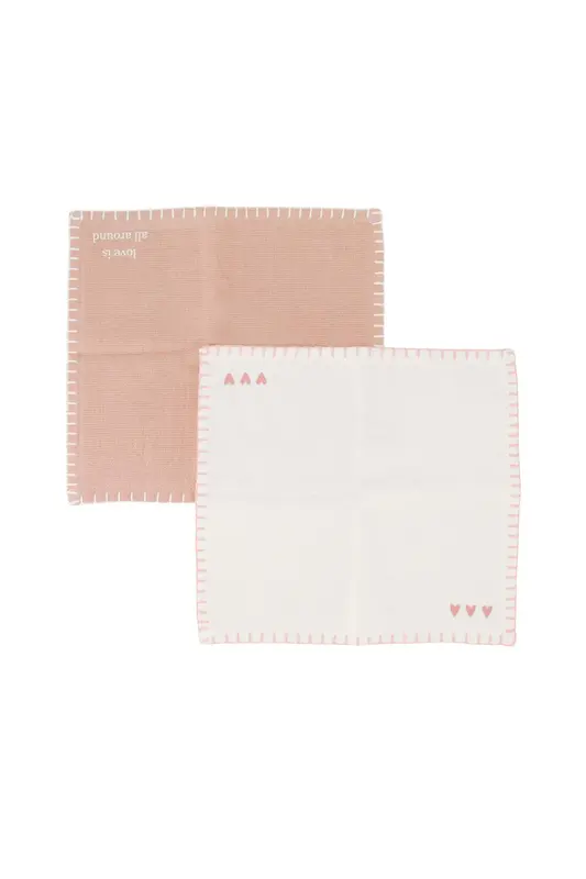Zusss - Set van 2 vaatdoekjes - Off White / Roze