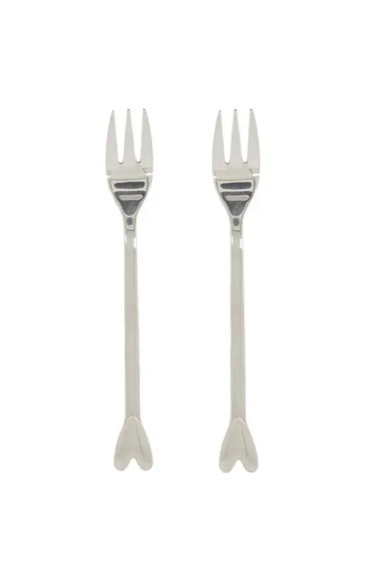 Zusss - Set van 2 vorkjes hartje - Zilver