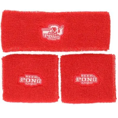 Zweetbandjes beer pong rood 3 stuks